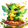 Colorful cartoon avatar of a playful animal with big eyes and a friendly expression, set against a vibrant background.